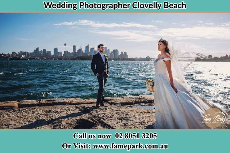 Photo of the Groom and the Bride at the sea front Clovelly Beach NSW 2031