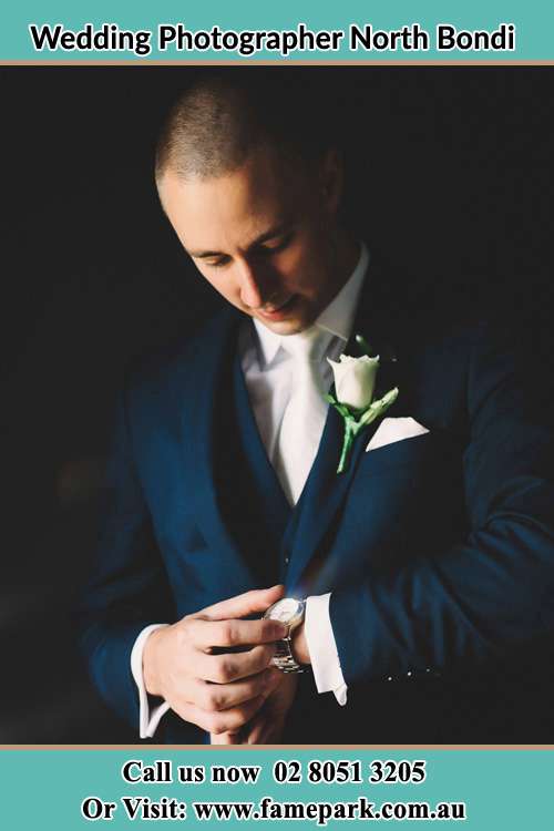 Photo of the Groom checking the time North Bondi NSW 2026