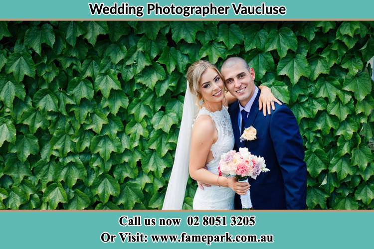 The Bride and the Groom smiling on the camera Vaucluse NSW 2030